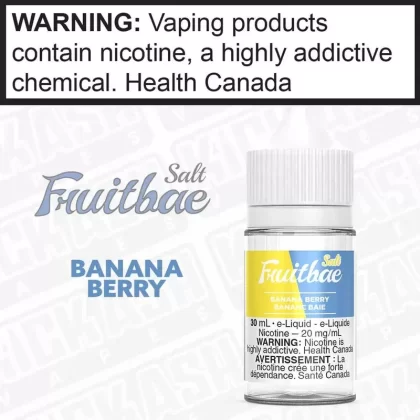 Banana Berry by Fruitbae Salt - Strength#12 mg/mL 30mL ONTARIO EXCISE STAMP>20 mg/mL 30mL ONTARIO EXCISE STAMP