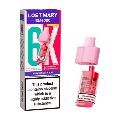 Strawberry Ice Lost Mary BM6000 Refill Pack - 10mg - Vape Product