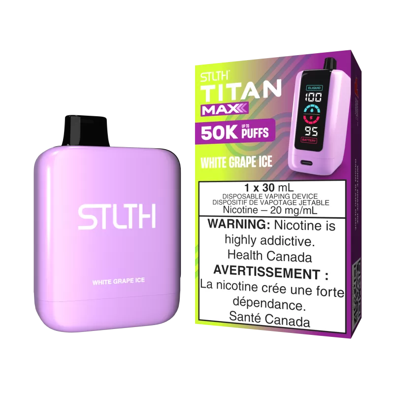 STLTH TITAN MAX - White Grape Ice - 20 mg/mL (wholeseller) - Excise ON, 20 mg/mL - ON