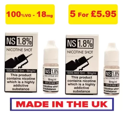 NS Nicotine Shots 18mg – 100%VG Nic Shots For Cloud Chaser - Vapestorm Co