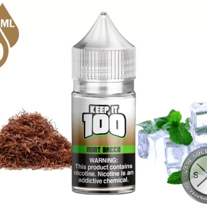 Mint Bacco by Keep It 100 Salt 30ml - Vape Product, Vape Product