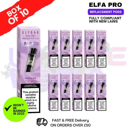 Peach Ice Elf Bar Elfa Pro Prefilled Pod Box Of 10