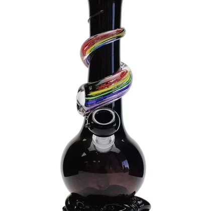 Noble Glass Small Rainbow Wrapped Soft Glass Bong