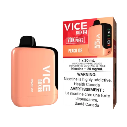 Vice Box 2 70k bouffées Glace à la pêche Vape jetable rechargeable 20Mg