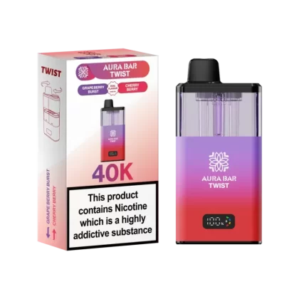 Aura Bar Twist 40K Vape Kit By Crystal Prime - Fizzy Cherry / Blue Razz Cherry