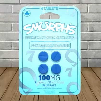 Smurph’s 7-Hydroxy Extract Tablets 4ct - flavor#Natural Single Blister Back (4 Tablets)>Kiwi Dragon Berry Single Blister Back (4 Tablets)>Blue Razz Single Blister Back (4 Tablets)