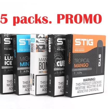 STIG DISPOSABLE POD (5 FLAVOR) PROMO