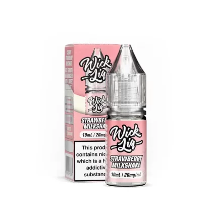 Wick Liq Bar Juice Strawberry Milkshake 10ml Nic Salts E-Liquid - 20mg