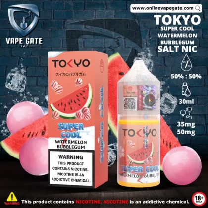 Tokyo Super Cool Watermelon Bubblegum Saltnic 30ml - 35 mg / 30 ml