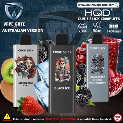 HQD Cuvie Slick Australian Version Disposables Vape (6,000 Puffs) - Banana Ice / 30 mg