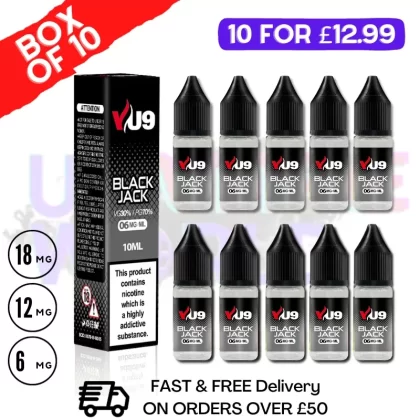 BlackJack VU9 E-Liquid Juice 10ml Nic Eliquid – 10 x 10ML BUNDLE