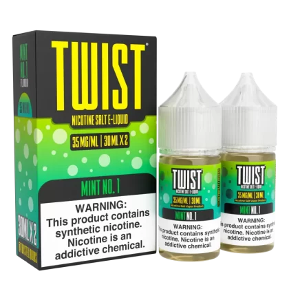 TWIST Nicotine Salt E-Liquid - Mint No.1 - 60ML E-Liquid (Twin 30ML Pack) - 35MG