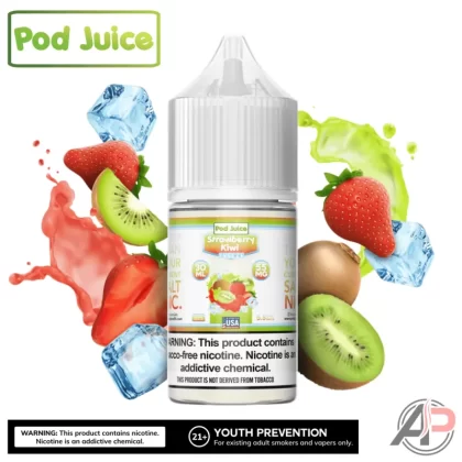 Pod Juice Strawberry Kiwi Freeze Salt Nicotine 30mL - Salt Nicotine 35mg - 30mL, Salt Nicotine 55mg - 30mL