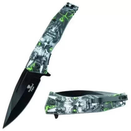 Snake Eye Tactical Spring Assisted Knife – Green Demon