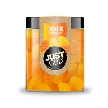 JustCBD – CBD + THC Orange Slices - flavor#CBD+THC Orange Slices>Peach Rings~size#4oz jar>16oz jar