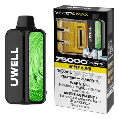 UWELL Viscore Max 75K Disposable Vape [ONTARIO] - Flavour#Apple Bomb>Black Cherry>Blueberry Raspberry>Peach Mango Watermelon>Strawberry Kiwi