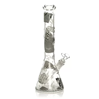 Cheech & Chong Optical Illusion GITD Bong – 15in - Ejuicewarehouse