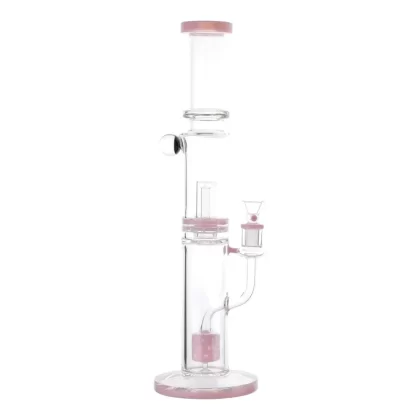 Pink Tower of Power Percolator Bong – 16in - Ejuicewarehouse
