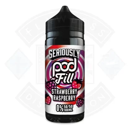 Doozy Vape Seriously Pod Fill – Strawberry Raspberry 0mg 100ml Shortfill - Eliquidsupply