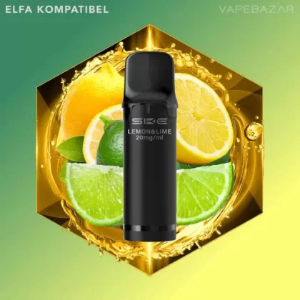 SKE Crystal 800 Pro Pods – Lemon & Lime (2er Pack) - SKE Crystal / Propylenglykol / Aromastoffe / Nikotin / Glycerin / ca. 1600 insgesamt