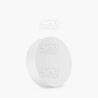 Child Resistant | Flat Push Down & Turn Plastic Caps w/ Foam Liner | 53mm – Matte White – 120 Count