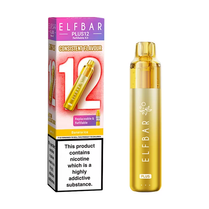 Elf Bar Plus 12 Prefilled Pod Kit - Banana Ice - Ukecigstore - Image 2