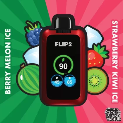 Flip 2 Disposable Vape – Berry Melon Ice And Strawberry Kiwi Ice