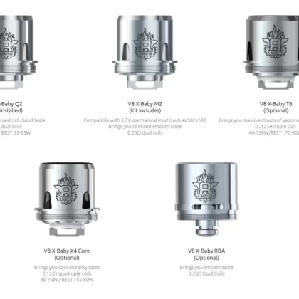 SMOK TFV8 X-Baby Replacement Coil 3PCS-PACK - X4 Quadruple Coils 0.13ohm(3pcs/pack)