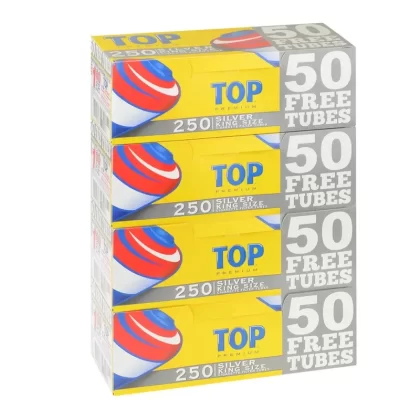 Top Premium Filter Tubes Silver 4 Cartons of 250