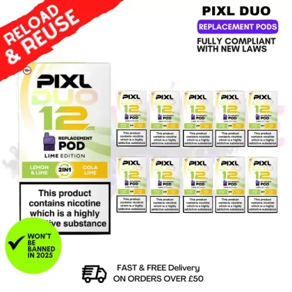 Lime Edition Pixl Duo Replacement Pods – Box Of 10