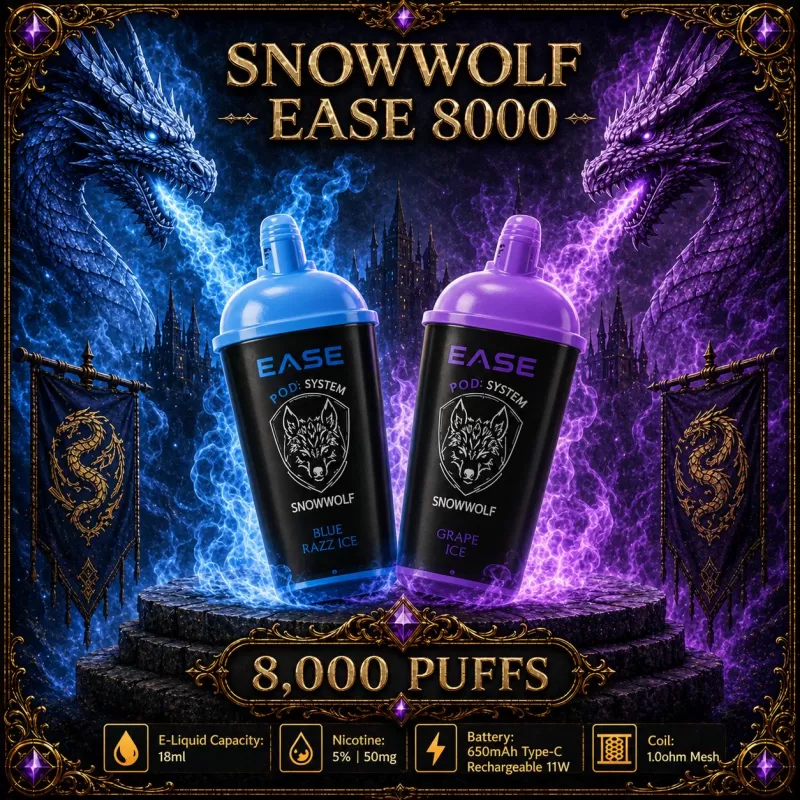 Snowwolf Ease 8000 - Mango Berry Ice / 5% - Vapeciga