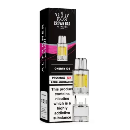 Al Fakher Crown Bar Pro Max 12K Prefilled Pod Cherry Ice - Nicotine Strength#20mg