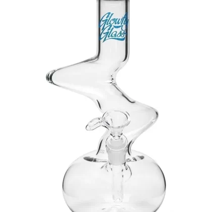 Glowfly Glass 13″ Clear Double Zig Zag Bong - Vape Store