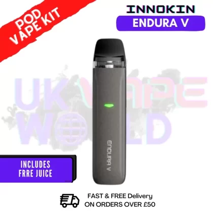 Grey Innokin Endura V Pod Kit + Free 2x Salt