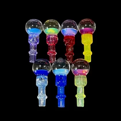 Marble Joystick Cap for Puffco Peak by Tokr Glass - Color#Rose/Cloud Slyme>Ghost/Blue>Blue/Ghost>Rose Cloud/Yellow>Ghost/Red Strike>Slyme/Rose Cloud>Ghost/Purple