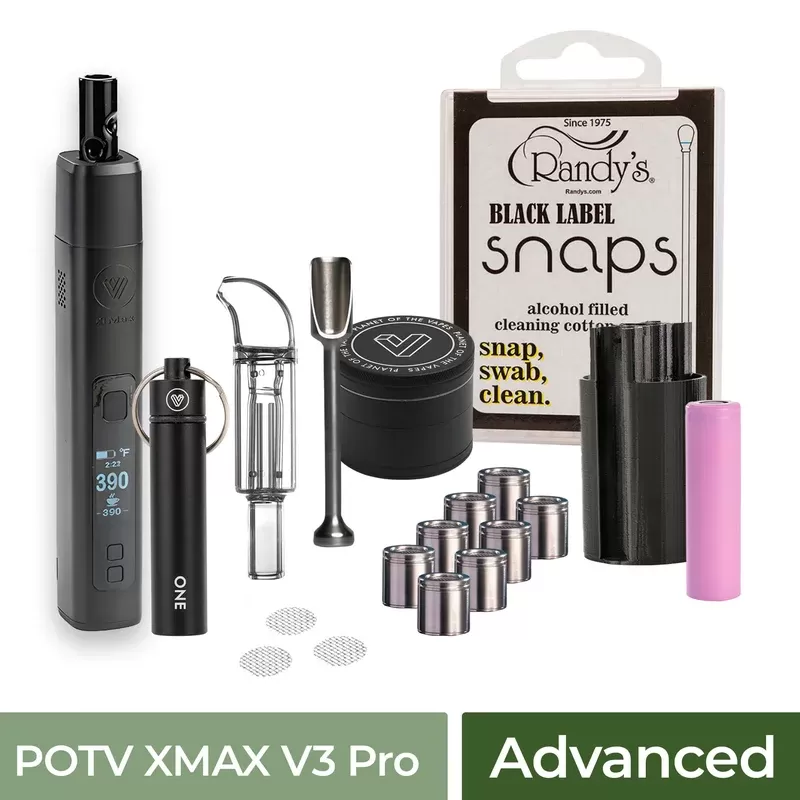 POTV XMAX V3 Pro Advanced Vaporizer Kit - Color#Black>Purple>Silver Gradient>Blue