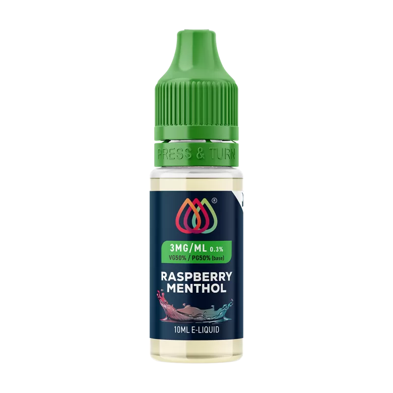 Raspberry Menthol E-Liquid by Aquavape - 10ml - 3mg - Vape Product (DFE07B)