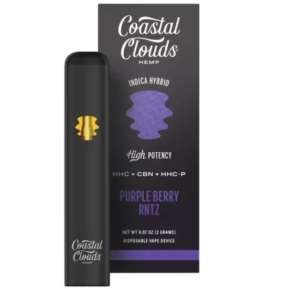 Coastal Clouds High Potency HHC/ HHC-P/CBN Vaporizer – 2000mg - Strain#Buy 2 Get 1 Free>Purple Berry RNTZ (H)>Fruity Cereal Milk (H)