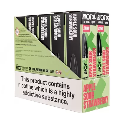 Riot X Nic Salt E-Liquids - Pack of 10 - Cherry Peach & Apple / 10mg