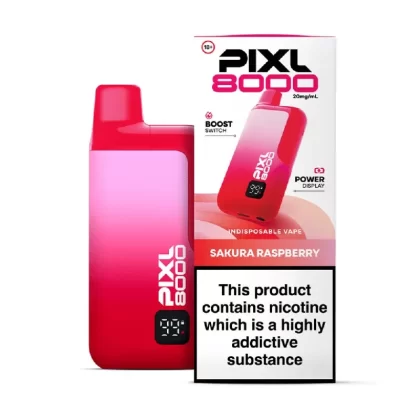 Pixl 8000 Prefilled Pod Kit Sakura Raspberry - Nicotine Strength#20mg (EB3CE7)