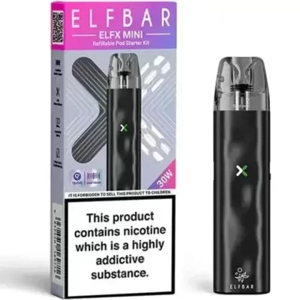 Elf Bar ELFX Mini Pod Kit - Choose#Black>Gold>Grey>Lilac>Ocean>Pink>Silver>Sky>3x ELFX 0.6ohm Pods