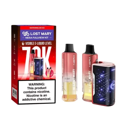 Lost Mary Nera Fullview Kit Disposable (70000 Puffs) - FLAVORS#Blue Razz Ice>Dragon Strawnana>Miami Mint>Pineapple Passion Orange>Pink Lemonade>Pomegranate Blast>Rocket Freeze>Sour Apple Ice