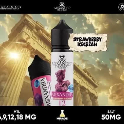 ALEXANDER ALEXANDRA EXTRA ICE SALT VAPE ELIQUID – STRAWBERRY ICECREAM - 50 MG SALT; Vape Product