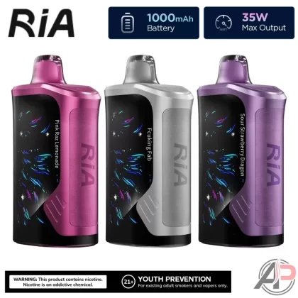 Ria NV30k Puffs Disposable Vape Device - Blue Razz Ice, Blueberry Punch (9EEF3F)