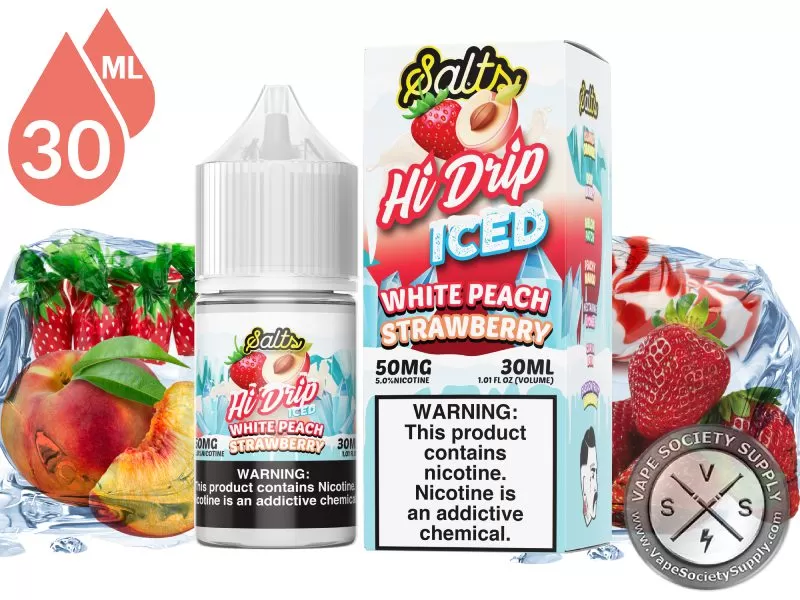 White Peach Strawberry ICED HI DRIP SALT 30ml