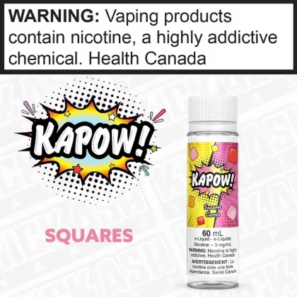 Squares by Kapow - Strength#6 mg/mL 60mL ON>3 mg/mL 60mL ON