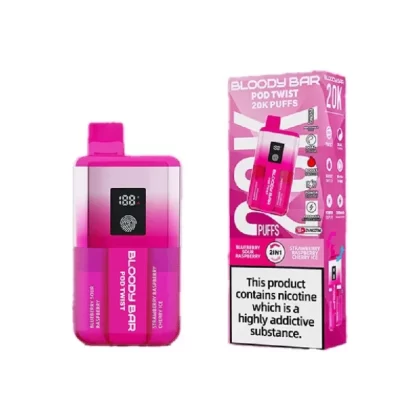 Bloody Bar 20K Prefilled Pod Kit Blueberry Sour Raspberry / Strawberry Raspberry Cherry Ice - Nicotine Strength#20mg