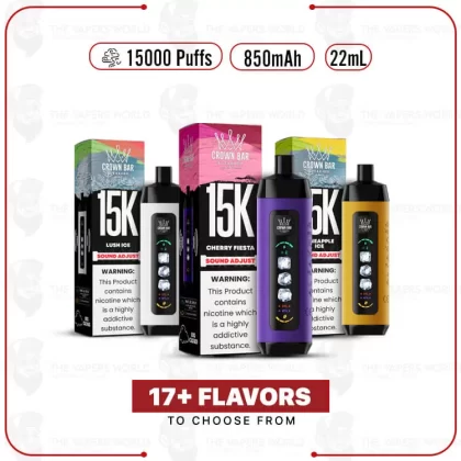 AL Fakher Crown Bar Ice Adjust 15K Puff Disposable - Thevapersworld