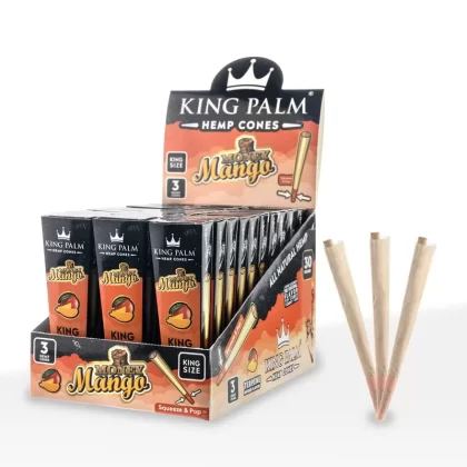 King Palm™ | Hemp King Size 3-Pack Cones | 109mm – Money Mango – 30 Count