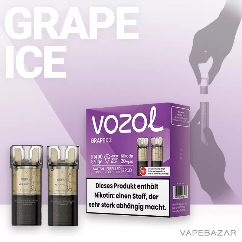 VOZOL Switch Pro Pods – Grape Ice – Prefilled Liquid – 2er Pack - Image 2